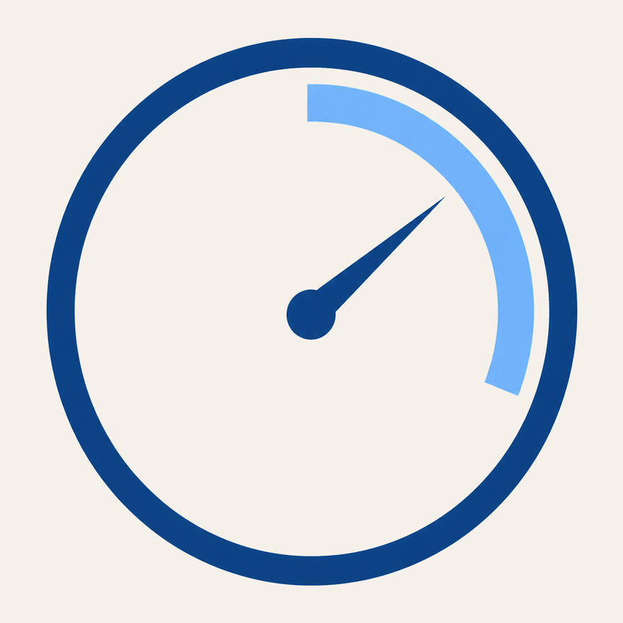 A minimal circular gauge with a single needle